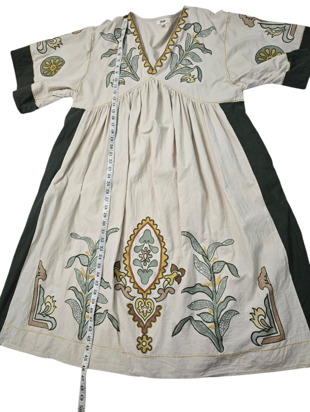 Deep V-Neck Embroidered Dress by Blue Velvet - Picture 7 of 7